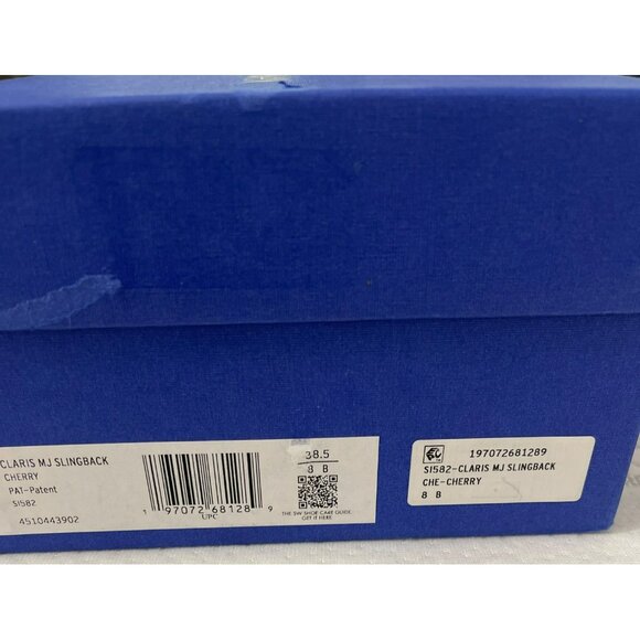 Stuart Weitzman $475 Claris Red Patent Leather Rhinestone Slingback 7.5 NEW - Picture 8 of 10